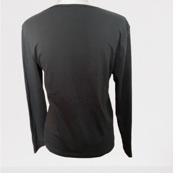 Christmas long sleeve T-shirt embroidered “Holiday Cheer” champagne glasses Med. - Picture 2 of 3